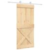 vidaXL Puerta corredera con herrajes madera maciza de pino 90x210 cm