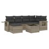 vidaXL Set de sof&aacute;s de jard&iacute;n 7 pzas con cojines rat&aacute;n PE gris claro