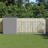 vidaXL Gallinero con corral acero galvanizado gris claro 165x455x181cm