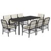 vidaXL Set de comedor de jard&iacute;n 9 pzas y cojines rat&aacute;n sint&eacute;tico negro