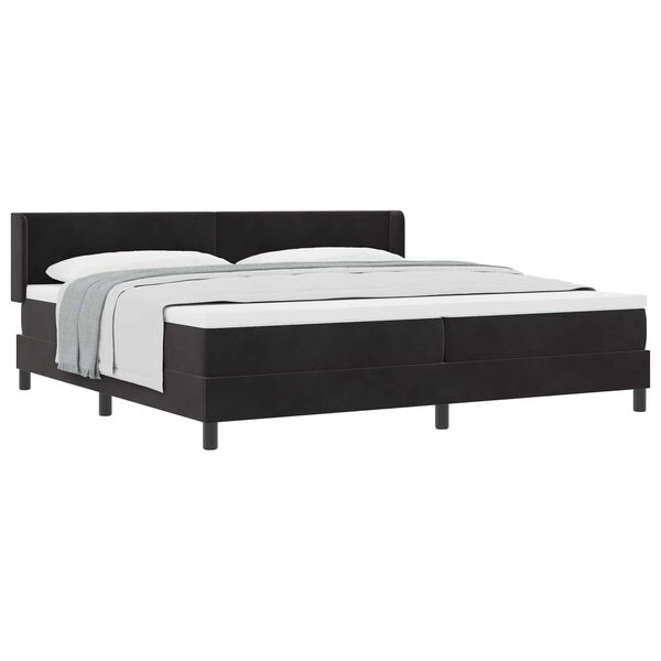 vidaXL Cama tipo Box Spring con colch&oacute;n Negro 200 x 200 cm Terciopelo