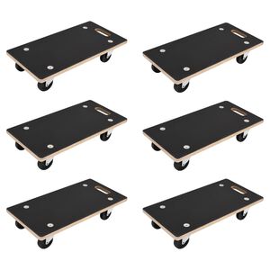 vidaXL Carro de Transporte 6 uds. Gris Madera contrachapada
