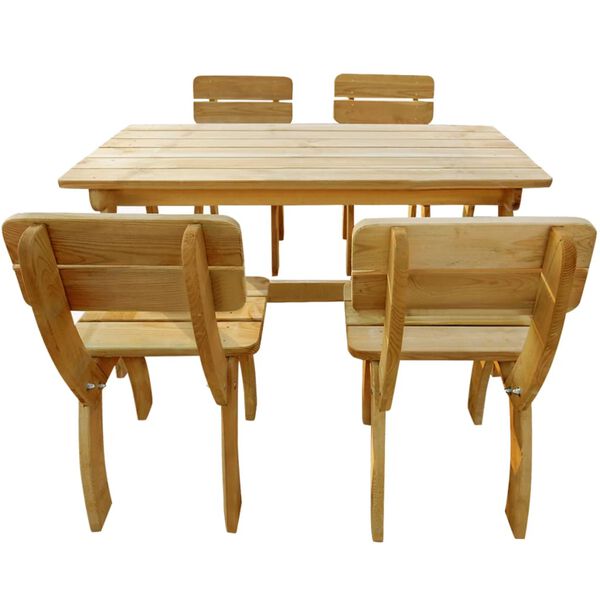 vidaXL Juego de comedor de jard&iacute;n 5 piezas madera de pino impregnada