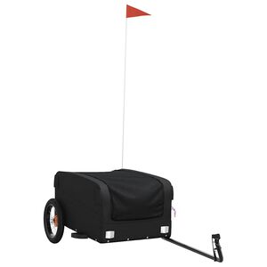vidaXL Remolque para bicicleta hierro negro 30 kg
