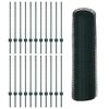 vidaXL Valla con Poste Verde 0,8 x 50 m Acero y PVC