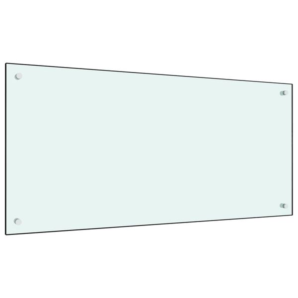 vidaXL Protección salpicaduras cocina vidrio templado blanco 100x50 cm