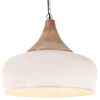 vidaXL L&aacute;mpara colgante industrial hierro blanco y madera 45 cm E27