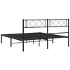 vidaXL Estructura cama sin colch&oacute;n con cabecero metal negro 120x200 cm