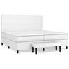 vidaXL Cama box spring con colch&oacute;n cuero sint&eacute;tico blanco 200x200 cm