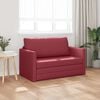 vidaXL Sof&aacute; cama 110cm Rojo vino Cuero artificial