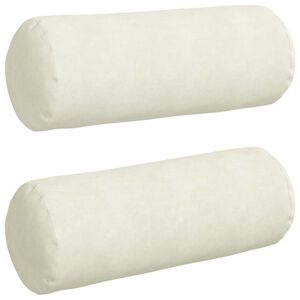 vidaXL Cojines Bolster 2 pcs Crema &Oslash; 25 x 70 cm Tela de pana