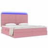 vidaXL Cama con almacenamiento y LED Rosa 200 x 200 cm Terciopelo