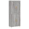 vidaXL Aparador alto madera contrachapada gris sonoma 69,5x34x180 cm