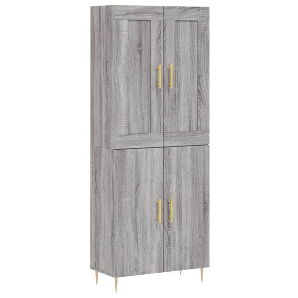 vidaXL Aparador alto madera contrachapada gris sonoma 69,5x34x180 cm