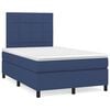 vidaXL Cama box spring con colch&oacute;n y luces LED tela azul 120x190 cm