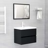 vidaXL Mueble con lavabo madera de ingenier&iacute;a negro