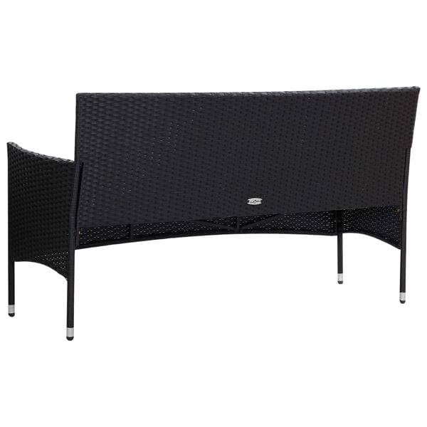 vidaXL Set muebles de jardín 5 piezas y cojines ratán sintético negro