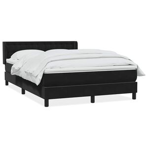 vidaXL Cama box spring con colch&oacute;n terciopelo negro 160x210 cm