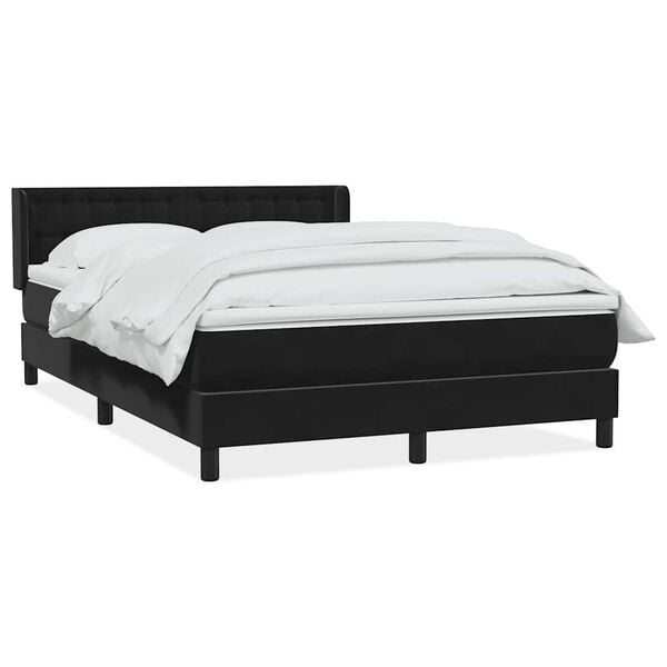 vidaXL Cama box spring con colch&oacute;n terciopelo negro 160x210 cm