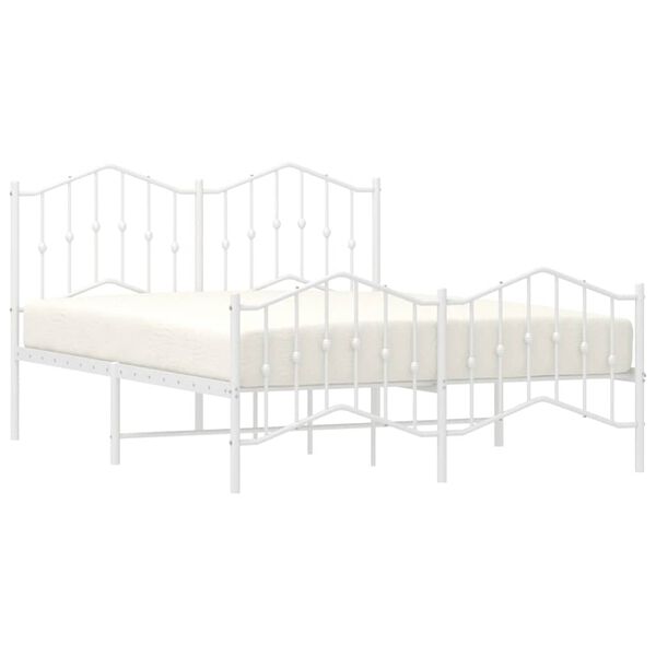vidaXL Estructura cama sin colchón con estribo metal blanco 150x200 cm