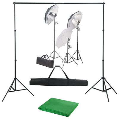 vidaXL Kit de estudio de fotografía con set de luces y fondo