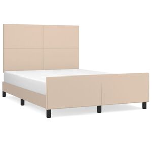 vidaXL Estructura cama sin colch&oacute;n cuero sint&eacute;tico capuchino 140x200cm