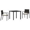 vidaXL Conjunto de Comedor de Jard&iacute;n 3 pcs Negro
