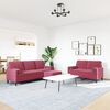 vidaXL Juego de sof&aacute;s con cojines 3 piezas terciopelo rojo tinto