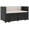 vidaXL Set muebles de jard&iacute;n 5 piezas y cojines rat&aacute;n sint&eacute;tico negro