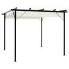vidaXL Pérgola con tejado retráctil acero color blanco crema 3x3 m