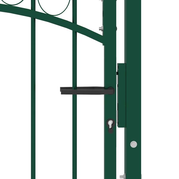 vidaXL Puerta de valla Emmen con arco superior de acero 100x98,5 cm verde