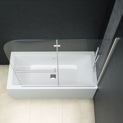 vidaXL Mampara de ducha plegable 2 paneles ESG 120x140 cm
