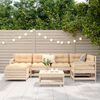 vidaXL Juego de sof&aacute;s de jard&iacute;n 7 piezas madera maciza de pino