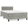 vidaXL Cama box spring colch&oacute;n y LED terciopelo gris claro 120x190 cm