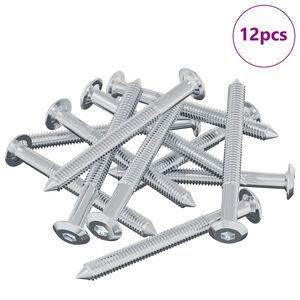 vidaXL Tornillo 12 pcs Plateado M6 x 60 mm Acero
