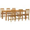 vidaXL Conjunto de comedor 7 uds. Gris Madera de Roble S&oacute;lido