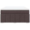 vidaXL Cama box spring con colch&oacute;n tela marr&oacute;n oscuro 160x200 cm