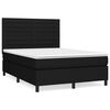 vidaXL Cama box spring con colch&oacute;n tela negro 140x190 cm