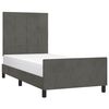 vidaXL Estructura de cama sin colch&oacute;n terciopelo gris oscuro 90x200 cm