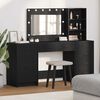 vidaXL Mesa Tocador con caj&oacute;n 3 pcs Roble Negro Madera de ingenier&iacute;a