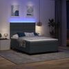 vidaXL Cama Box Spring LED con colch&oacute;n Gris oscuro 140 x 200 cm tela