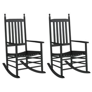 vidaXL Mecedoras con asiento curvo 2 uds madera &aacute;lamo maciza negro