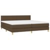vidaXL Cama box spring con colch&oacute;n LED tela marr&oacute;n oscuro 200x200 cm