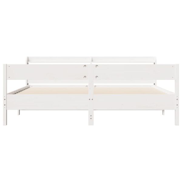 vidaXL Cama sin colchón madera maciza de pino blanca 180x200 cm