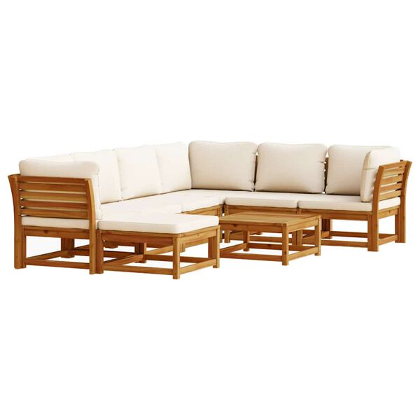vidaXL Juego de muebles jard&iacute;n 8 pzas con cojines madera maciza acacia