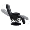 vidaXL Sill&oacute;n reclinable para TV de cuero sint&eacute;tico negro