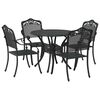vidaXL Conjunto de Comedor de Jard&iacute;n 5 uds. Negro Aluminio
