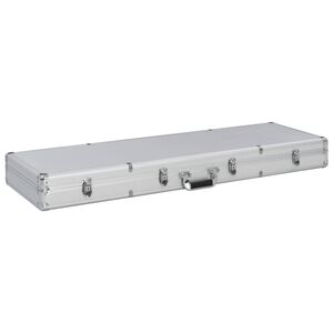 vidaXL Malet&iacute;n para armas de aluminio plateado 118x38x12 cm