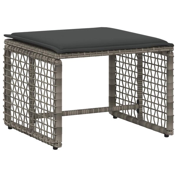 vidaXL Juego de muebles de exterior con coj&iacute;n 5 pcs Gris