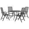 vidaXL Set de sillas jard&iacute;n reclinables 5 piezas acero antracita